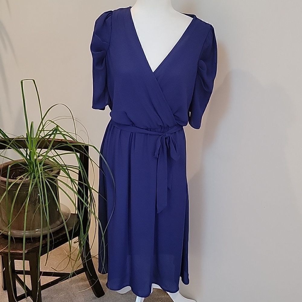 Max + Ash royal blue faux wrap dress size S